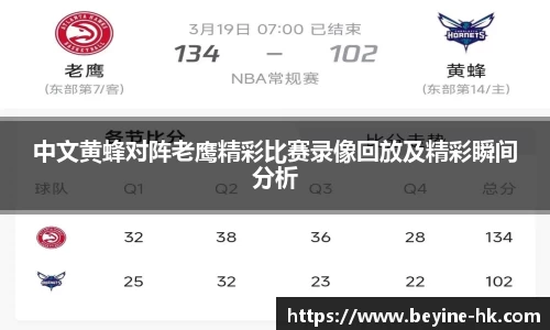 中文黄蜂对阵老鹰精彩比赛录像回放及精彩瞬间分析